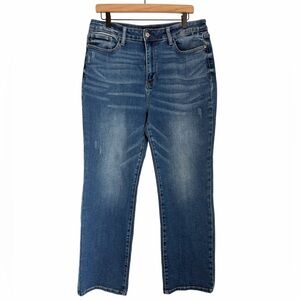 Judy Blue Dad Jeans 15/32 High Rise Relaxed Straight Medium Wash 33x29